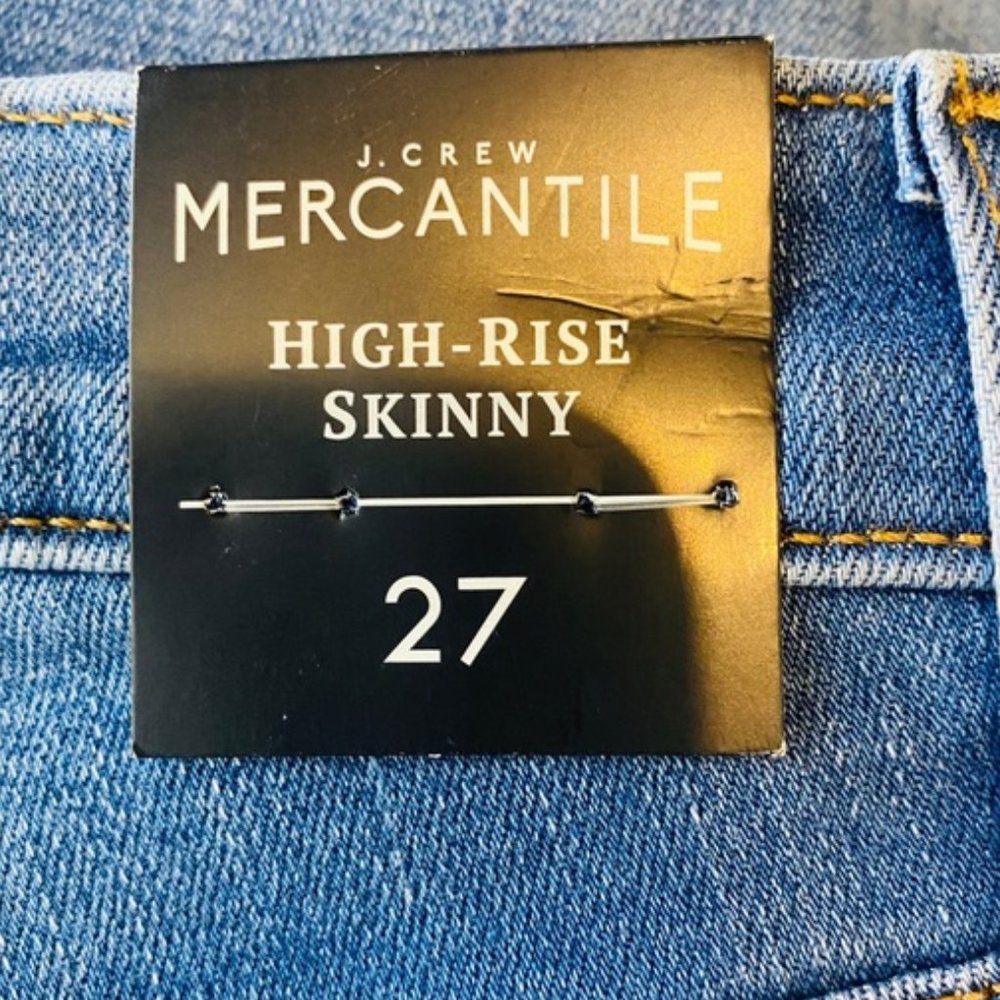 NWT NEW J. Crew High Rise Stretch Skinny Ankle Jean Medium Wash Size 27 - Picture 9 of 9